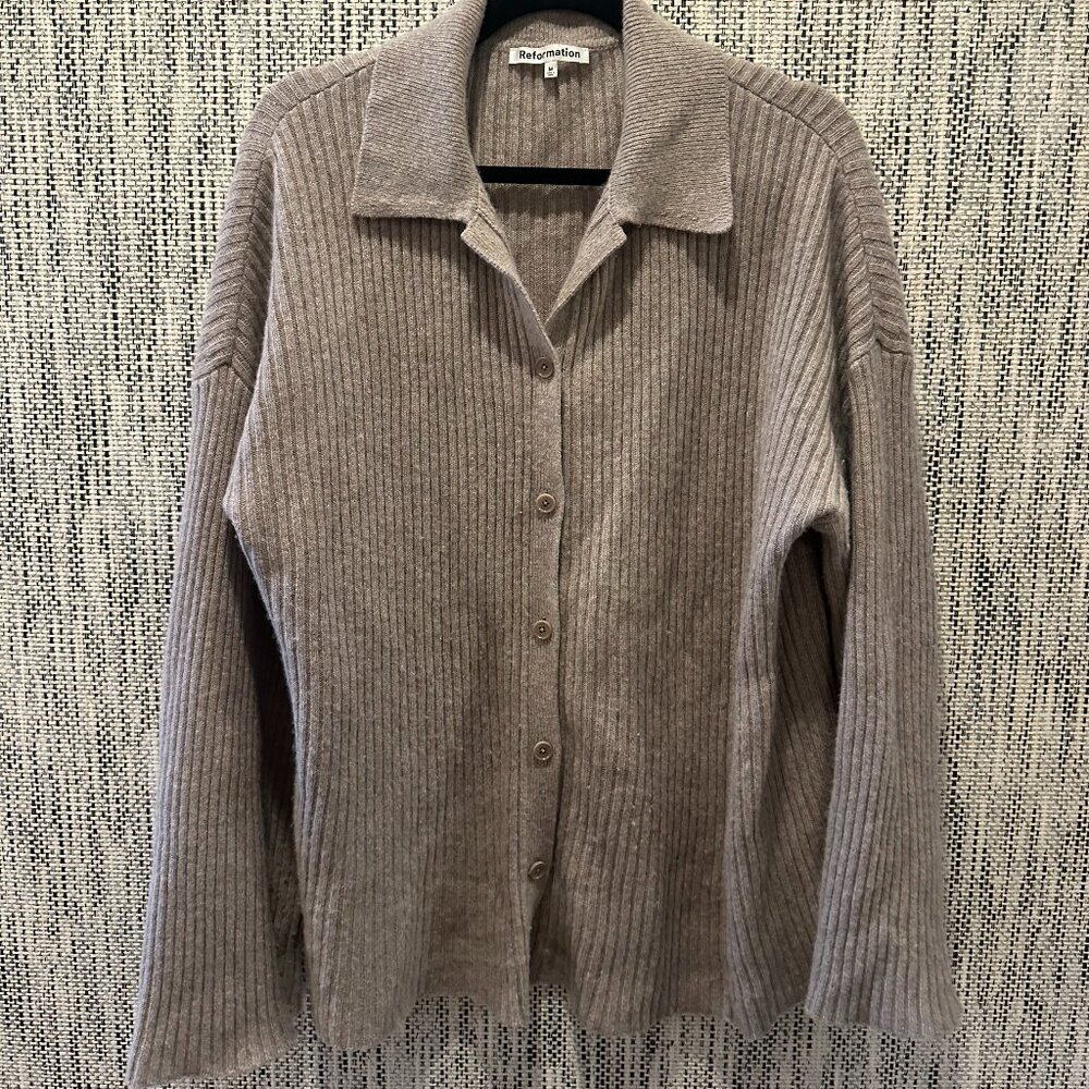 Reformation 100% cashmere button up-sweater